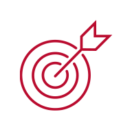 Icon of an arrow on a bullseye