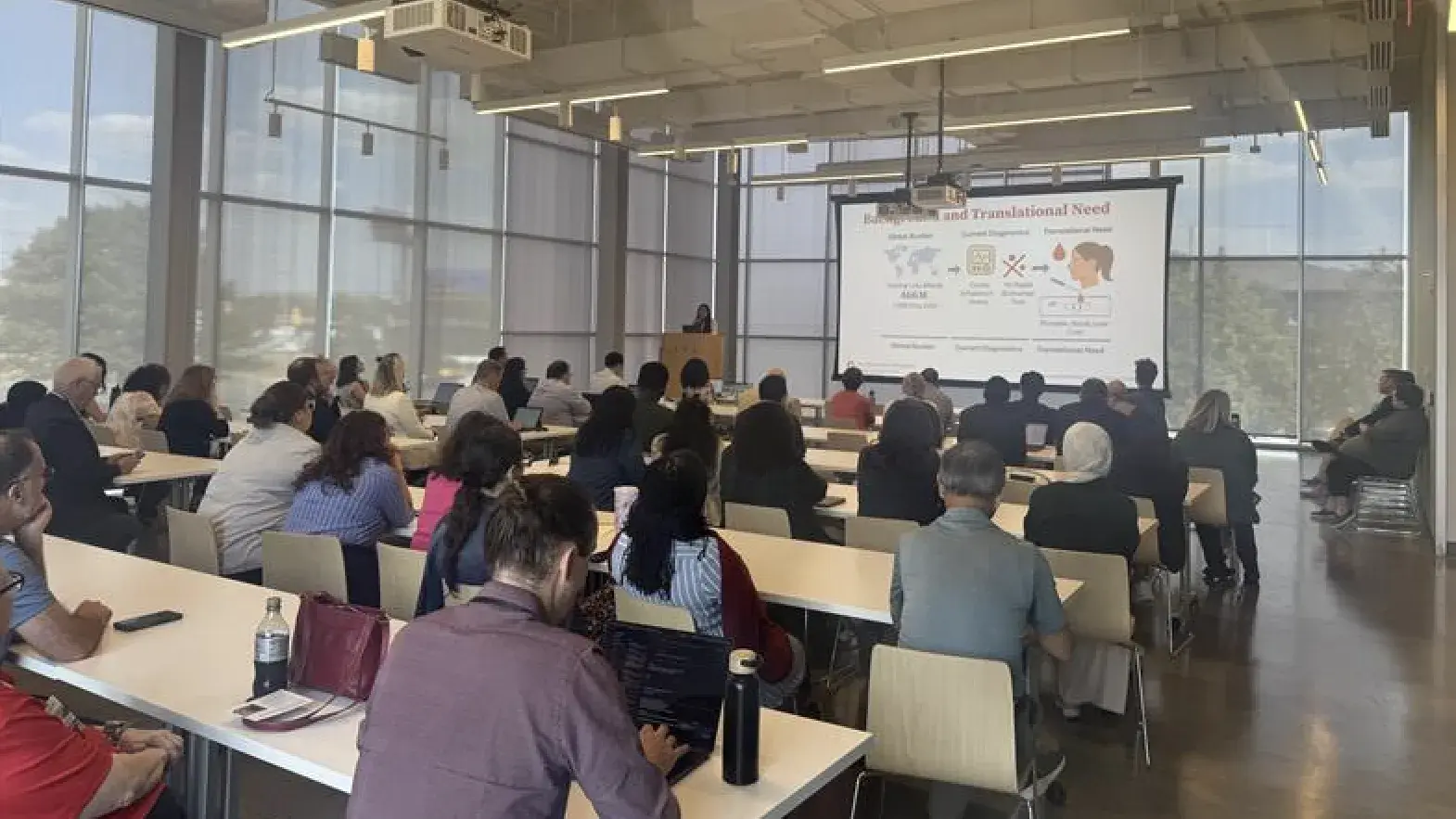Attendees at the Research showcase