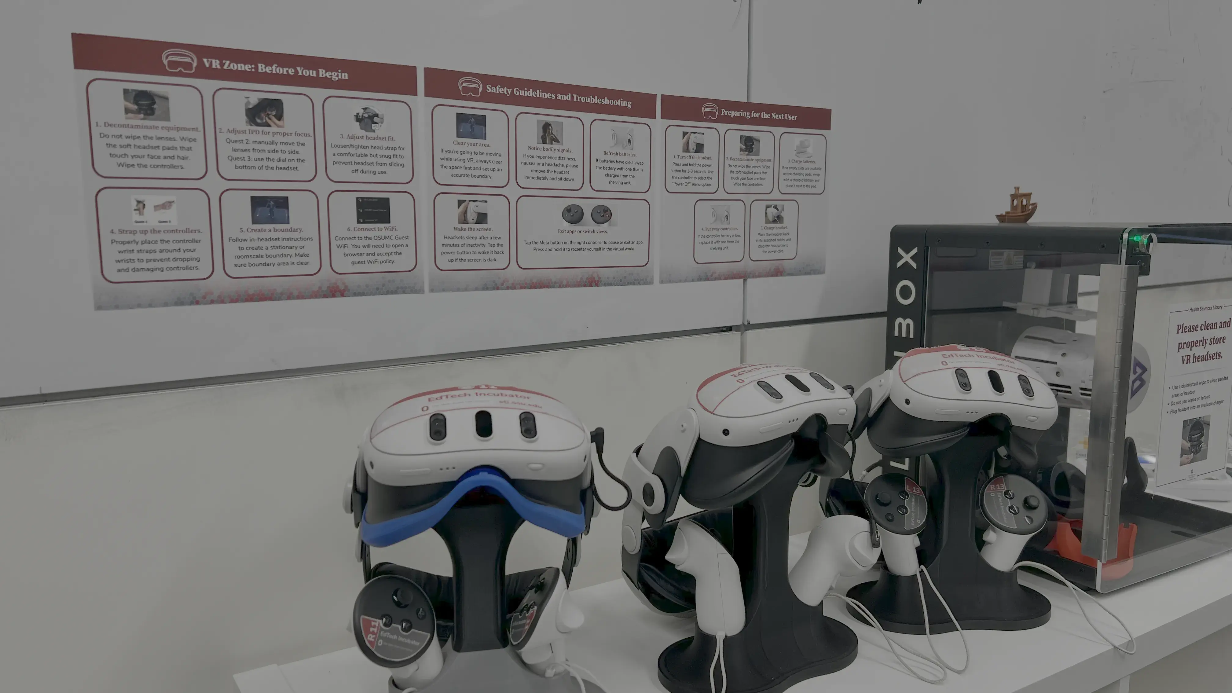 Instructional signage displayed in VR Zone.